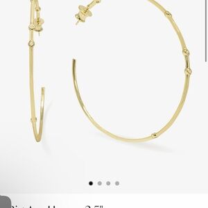 BIG ASS HOOPS! Melinda Maria Gold Hoop Earrings with Tiny Bead Accents! BRAN NEW